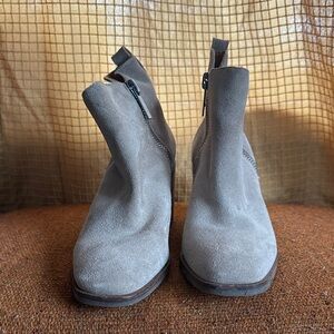 Lucky Brand Taupe Suede Ankle Booties